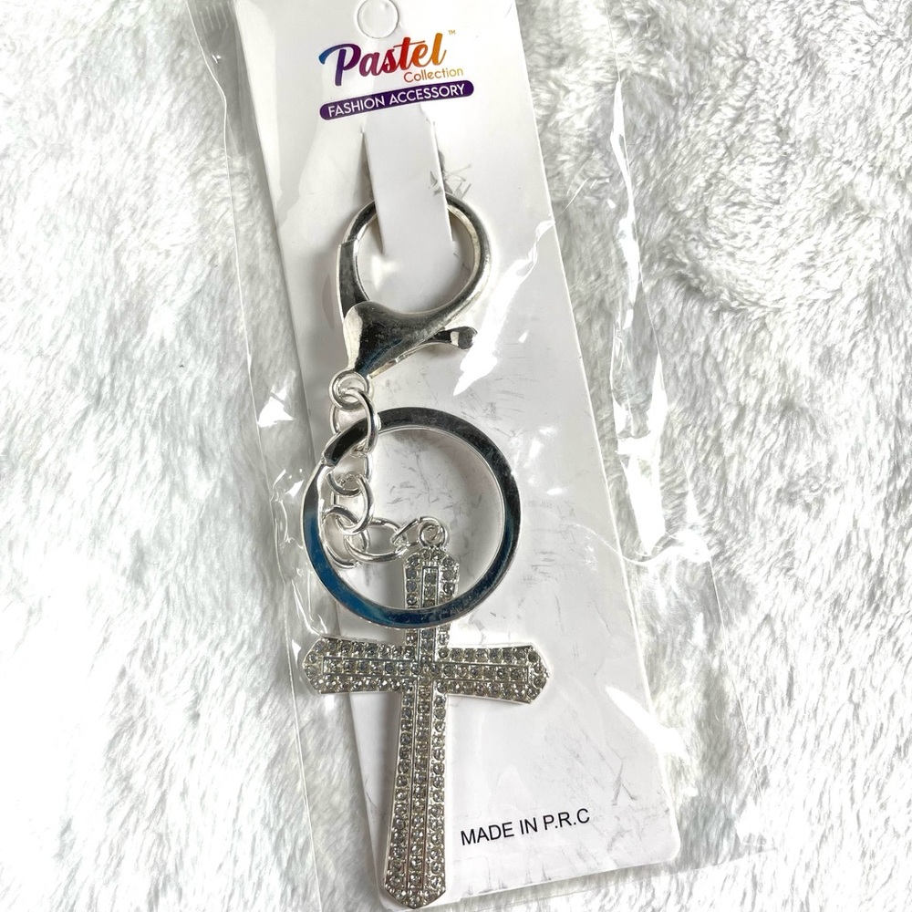 Silver Cross Keychain/Bag Charm